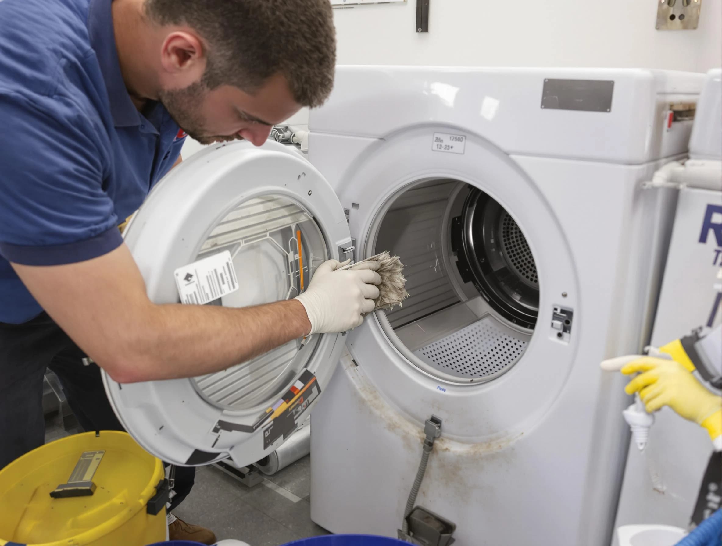 Gold Canyon Dryer Vent Cleaning specialist performing detailed lint trap cleaning service in Gold Canyon