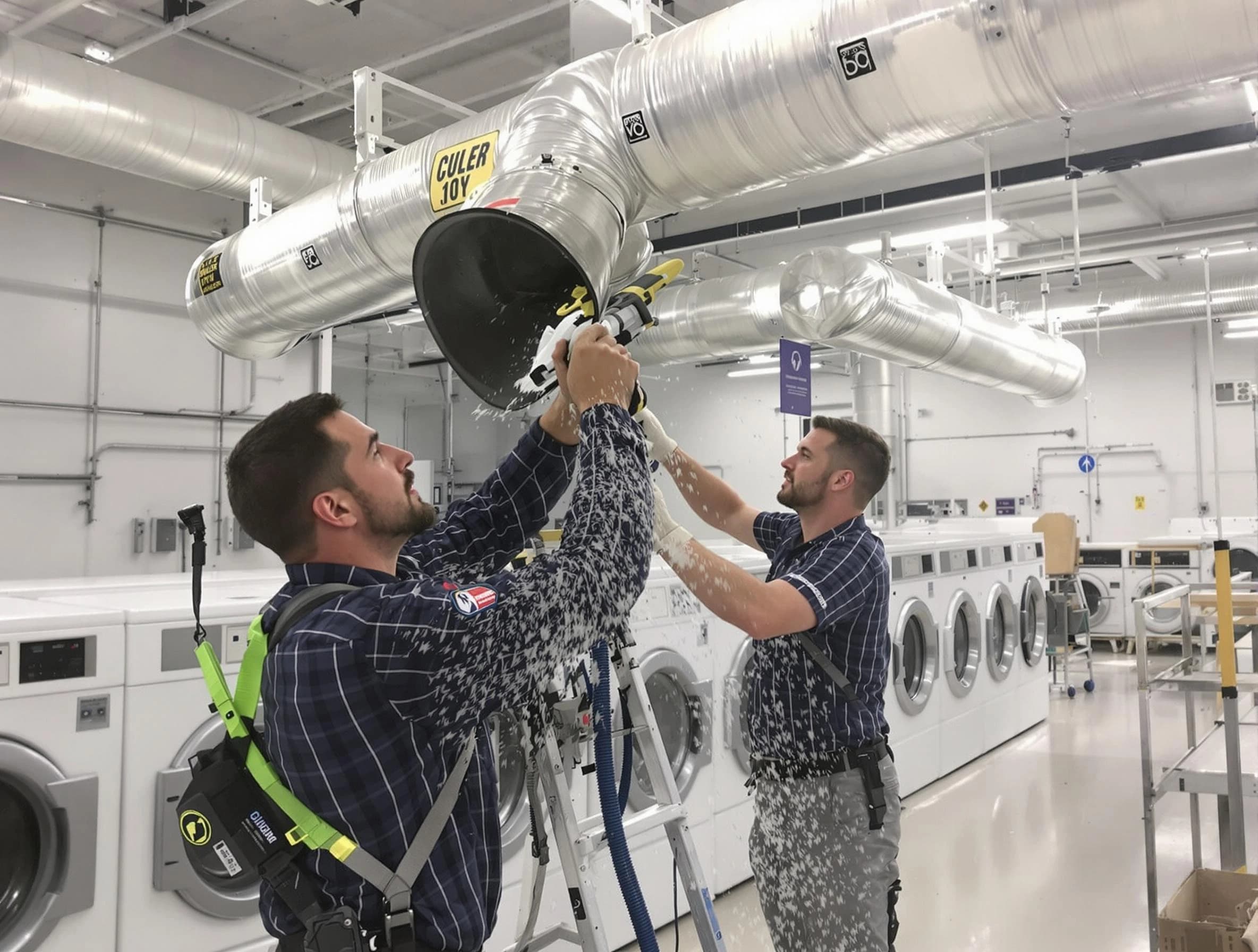 Gold Canyon Dryer Vent Cleaning team performing large-scale commercial dryer vent cleaning in Gold Canyon