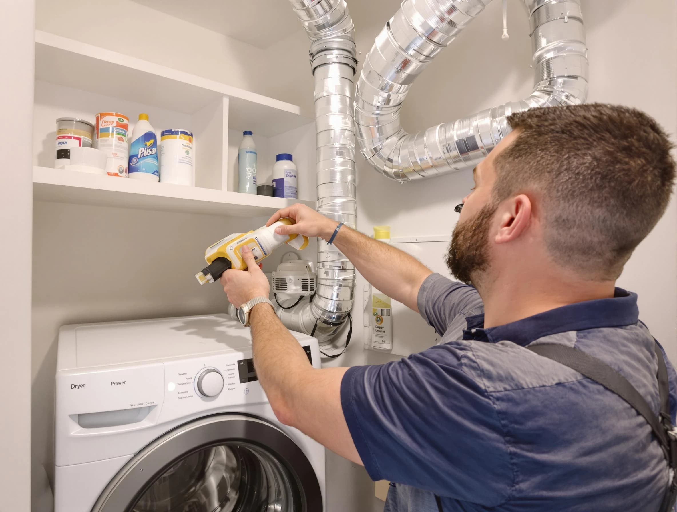 Gold Canyon Dryer Vent Cleaning technician performing dryer vent cleaning at a home in Gold Canyon