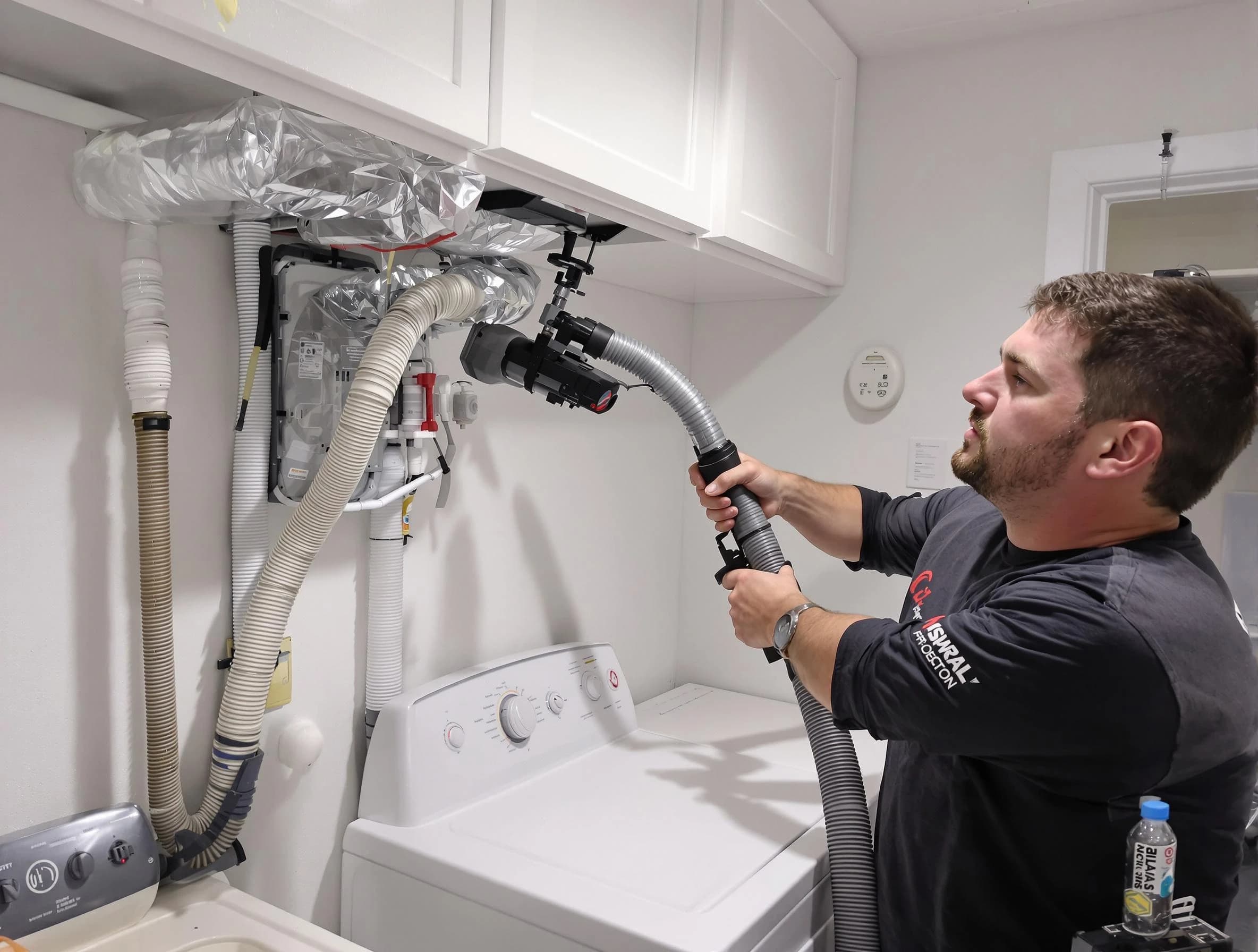Gold Canyon Dryer Vent Cleaning certified technician performing safety-focused gas dryer vent cleaning in Gold Canyon