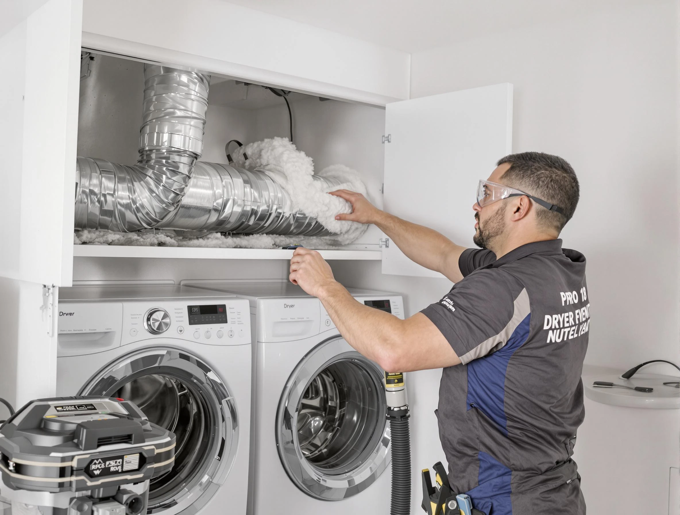 Gold Canyon Dryer Vent Cleaning certified technician performing specialized gas dryer vent cleaning in Gold Canyon
