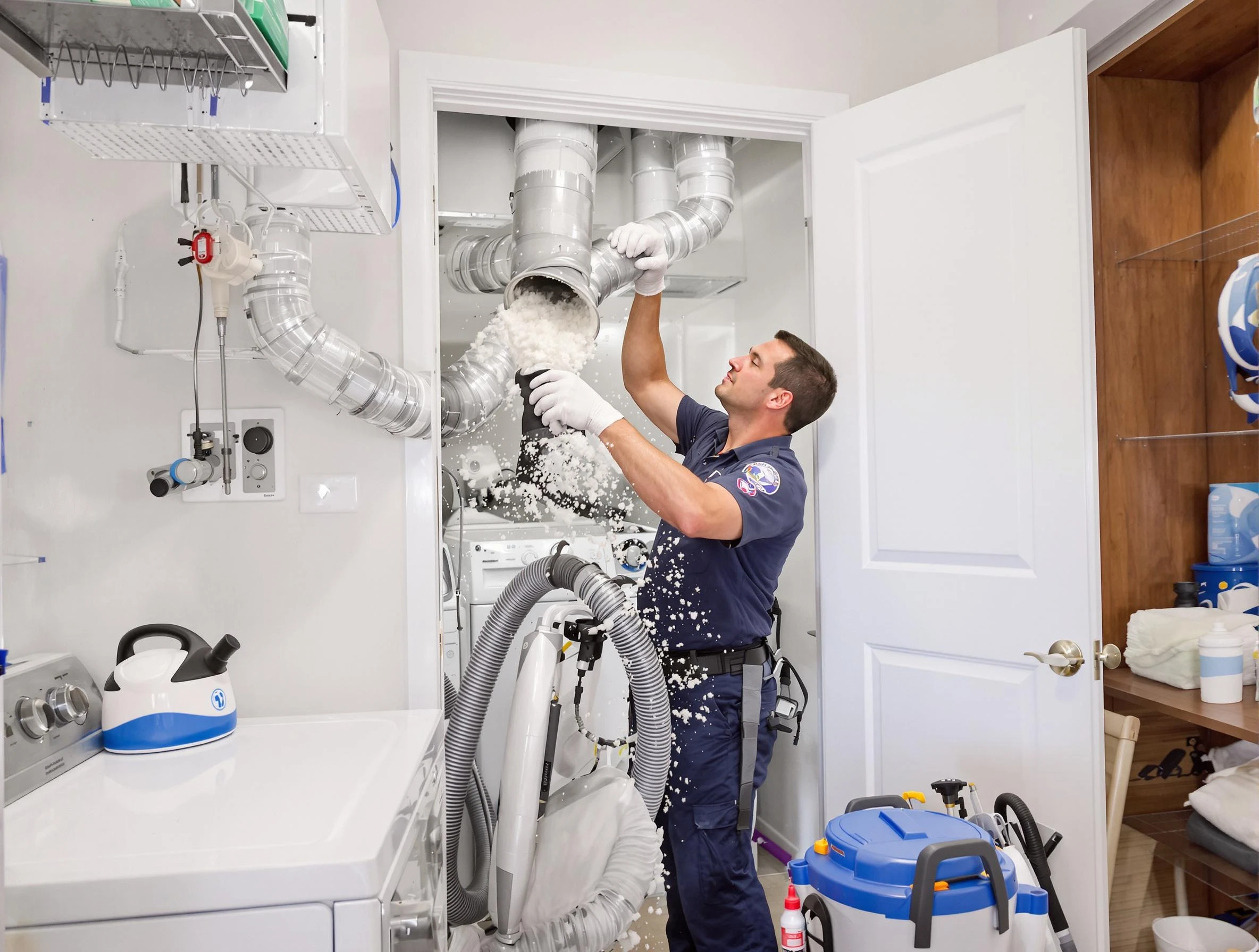 Gold Canyon Dryer Vent Cleaning technician delivering thorough residential dryer vent cleaning service in Gold Canyon